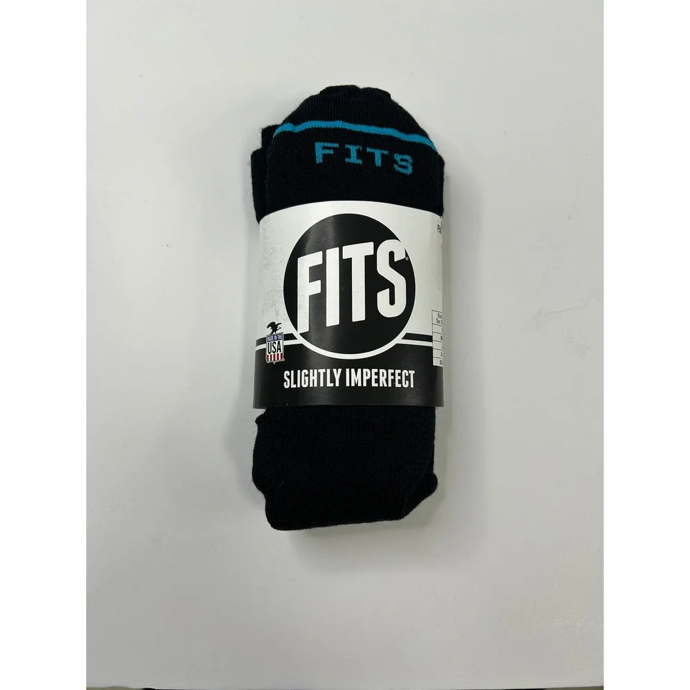 FITS Wool Blend Performance Crew Socks Unisex Medium Navy Blue 3 Pair Pack